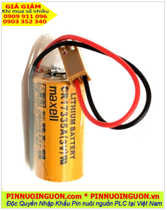 Maxell CR17335A (Zắc nâu); Pin nuôi nguồn Maxell CR17335A lithium 3V 2/3A 1650mAh /Xuất xứ NHẬT 